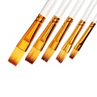 Набор кистей для рисования, синтетика, 5 штук: № 1/8, 3/8, 5/8, 1/2, 1/4, плоские, в блистере, международный размер - Фото 9