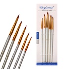 Набор кистей для рисования, синтетика, 5 штук: № 2, 6, 8, 10, 12, круглые, в блистере - Фото 4