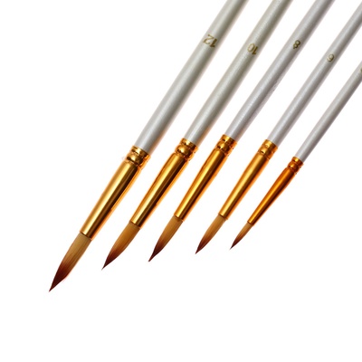 Набор кистей для рисования, синтетика, 5 штук: № 2, 6, 8, 10, 12, круглые, в блистере