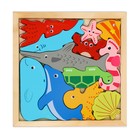 Детский развивающий пазл в рамке «Морские животные» 16,6 × 16,6 × 1,2 см - фото 6617300