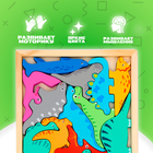 Пазл в рамке «Динозавры» 16.6×16.6×1.2 см - Фото 3