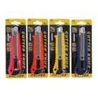 Нож канцелярский 18мм металл с мет направляющ, фиксатор, на блистере    5799791 - фото 60802998