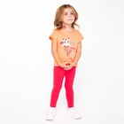 Коcтюм для девочки (туника, лосины), цвет персиковый/розовый, рост 104 см - фото 9779938