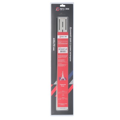 Трап линейный AFLORN AF20207-60, 600×70 мм, c флaнцeм своб. вращения 360°, нерж. сталь