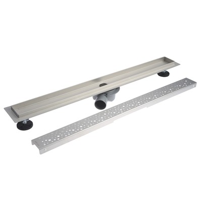 Трап линейный AFLORN AF20307-80, 800×70 мм, c флaнцeм своб. вращения 360°, нерж. сталь