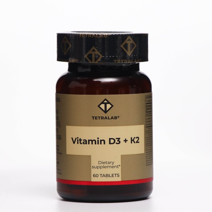 Витамин D3 + K2 TETRALAB, 60 таблеток по 165 мг - Фото 1