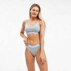 Комплект женский (топ с тонкими лямками, трусы), цвет серый МИКС, размер 44-46 7884066