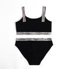 Комплект женский (топ, трусы), цвет чёрный МИКС, размер 44-46 7884077