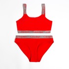 Комплект женский (топ, трусы), цвет красный размер 44-46 - фото 804872051