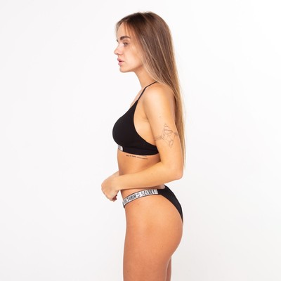 Комплект нижнего белья женский (топ, трусы), чёрный МИКС, размер 44-46