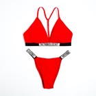 Комплект женский (топ, трусы), цвет красный МИКС, размер 46-48 - фото 804872995