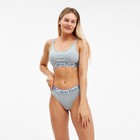 Комплект женский (топ с тонкими лямками, трусы), цвет серый МИКС, размер 46-48 7980336