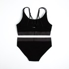 Комплект женский (топ с тонкими лямками, трусы), цвет чёрный МИКС, размер 46-48 7980338