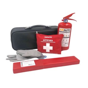 Набор автомобилиста EMERGENCY KIT 3 (сумка , Аптечка по приказу, ОП-2, Знак, перчатки