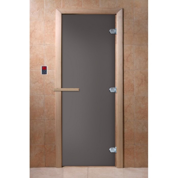 Дверь для бани и сауны «Графит матовое», размер коробки 200 × 80 см, стекло 8 мм - Фото 1