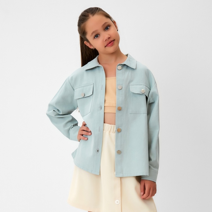 Рубашка для девочки MINAKU: Casual collection KIDS цвет мятный, рост 134 - Фото 1