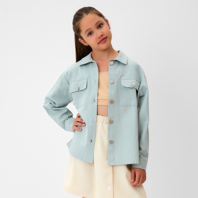 Рубашка для девочки MINAKU: Casual collection KIDS, цвет мятный, рост 140 см
