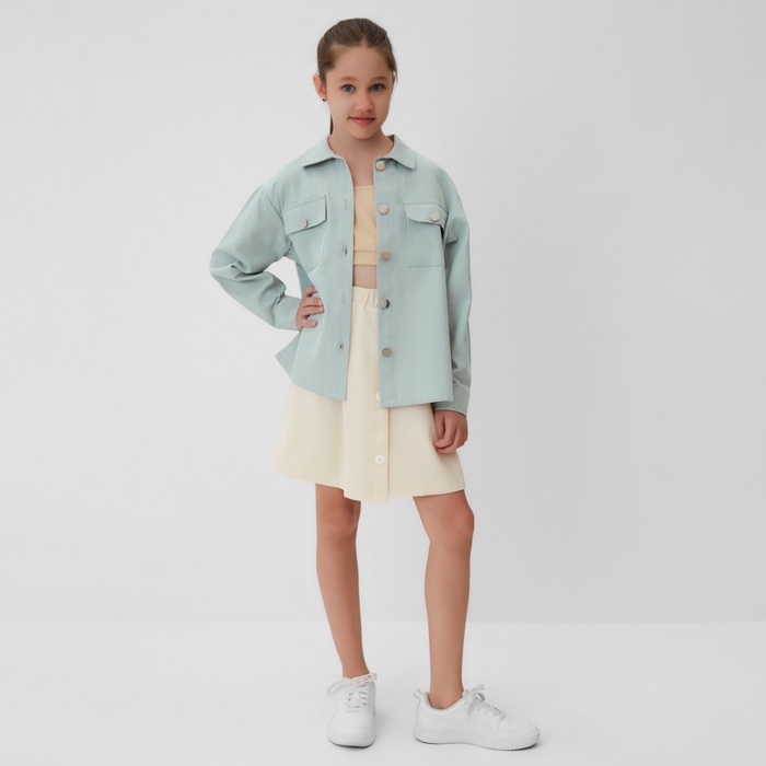Рубашка для девочки MINAKU: Casual collection KIDS цвет мятный, рост 140 - Фото 1
