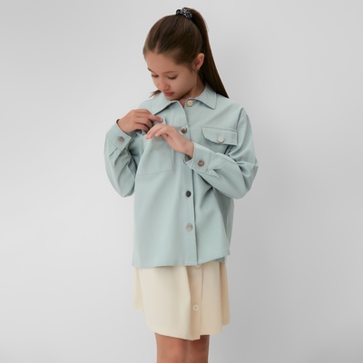 Рубашка для девочки MINAKU: Casual collection KIDS, цвет мятный, рост 146 см