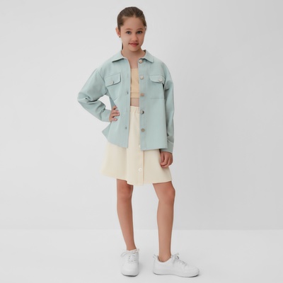 Рубашка для девочки MINAKU: Casual collection KIDS, цвет мятный, рост 146 см