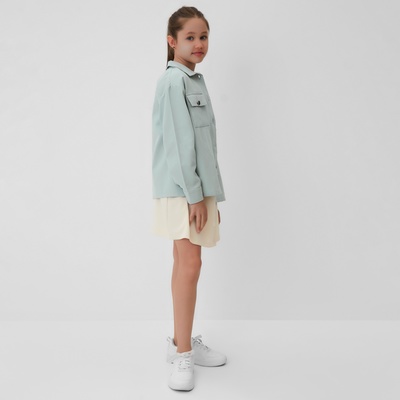 Рубашка для девочки MINAKU: Casual collection KIDS, цвет мятный, рост 146 см