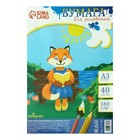 Бумага для рисования А3, 40 листов, блок 160 г/м² - Фото 2