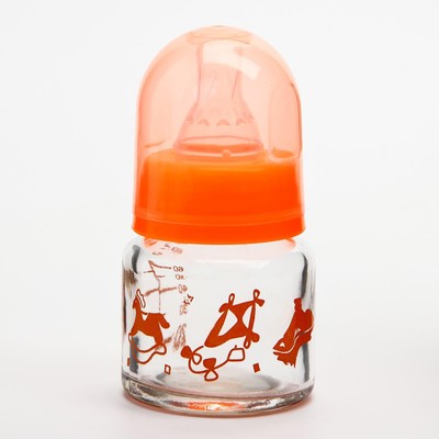 Бутылочка для кормления 40 мл., от 0 мес., стекло, цвет МИКС