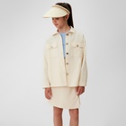 Рубашка для девочки MINAKU: Casual collection KIDS цвет бежевый, рост 128 - Фото 5