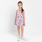 Платье для девочки, цвет розовый/зверята, рост 110 см - фото 2741545