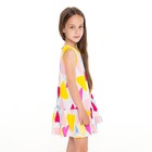 Платье для девочки, цвет белый/сердечки, рост 98 см - фото 49596648