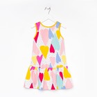 Платье для девочки, цвет белый/сердечки, рост 98 см - фото 49596655