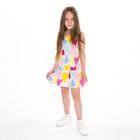 Платье для девочки, цвет белый/сердечки, рост 122 см - фото 9782902