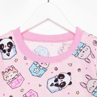 Платье для девочки, цвет розовый/зверята, рост 116 см - фото 35736583