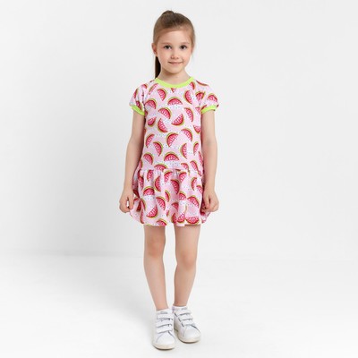 Платье для девочки, цвет розовый/арбузы, рост 98 см