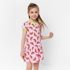 Платье для девочки, цвет розовый/арбузы, рост 98 см - Фото 3