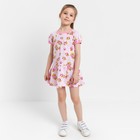 Платье для девочки, цвет розовый/розочки, рост 98 см - Фото 4