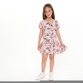 Платье для девочки, цвет персик/цветы, рост 110 см