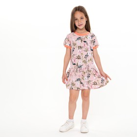 Платье для девочки, цвет розовый/цветы, рост 116 см