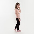 Футболка для девочки, цвет розовый/заяц, рост 110 см - Фото 4