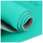 Коврик для йоги Sangh, нескользящий, 183×61×0.6 см, цвет мятный/серый - Фото 4