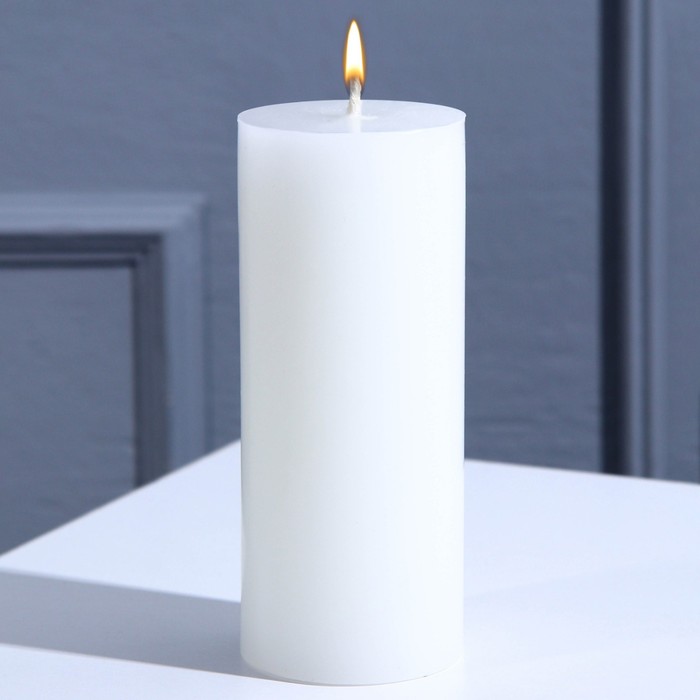 Свеча интерьерная "Столбик", белая, 12 х 5 см - Фото 1