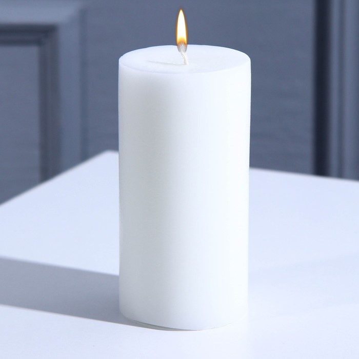 Свеча интерьерная "Столбик", белая, 9 х 4,5 см - Фото 1