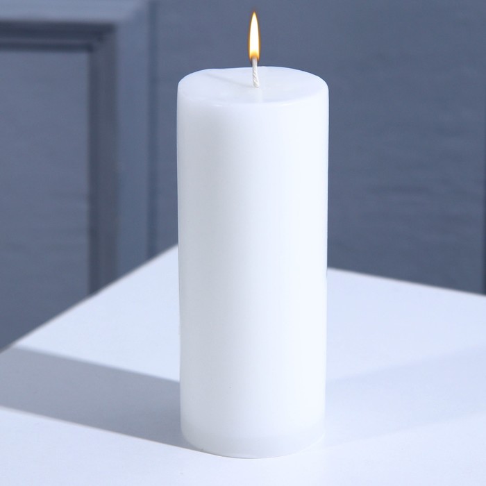 Свеча интерьерная "Столбик", белая, 9 х 3.5 см - Фото 1