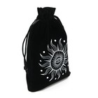 Мешочек для Таро «Солнечный свет», бархатный, чёрный, 12х18 см - фото 9750463
