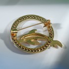 Брошь «Дельфин» в круге, цвет белый в золоте - Фото 2