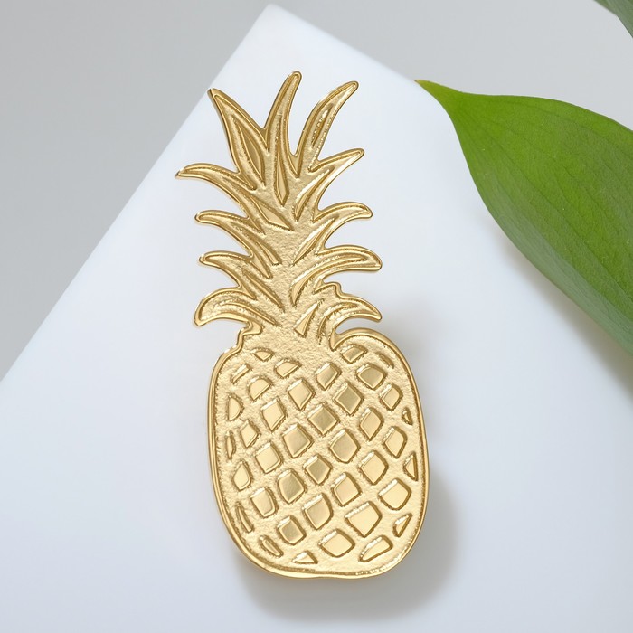 Брошь «Ананас» орнамент, цвет золото - Фото 1