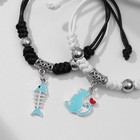 Браслеты парные «Неразлучники» кот с рыбкой, цветные, d=7 см - Фото 2