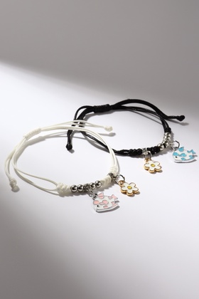 Браслеты парные «Неразлучники» рыбки с ромашками, цветные, d=7 см  (артикул 7624789)  большой выбор товаров оптом и в розницу по низким ценам с доставкой