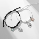 Браслеты парные «Неразлучники» цветы с листьями, цветные, d=7 см - Фото 3