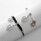 Браслеты парные «Неразлучники» цветы с листьями, цветные, d=7 см - Фото 5